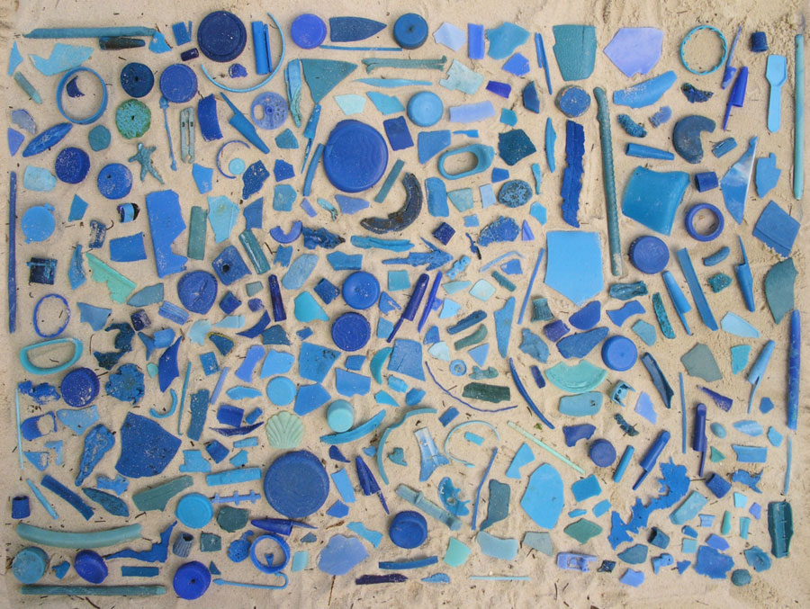 rubbish-blue blue plastic rubbish art